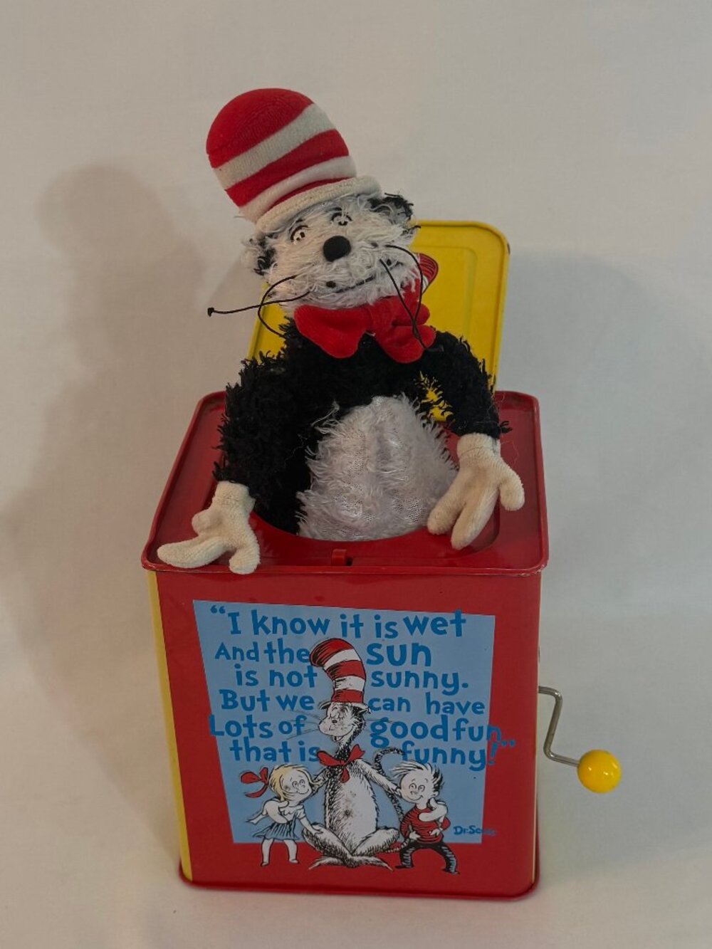 Vintage Schylling Dr. Seuss Cat in The Hat Jack in the Box Collectible #4110